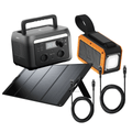 Noodpakket Bundel XL: Powerstation 600W, Zonnepaneel 200W, Zaklamp Powerbank, 2x 240W Kabels
